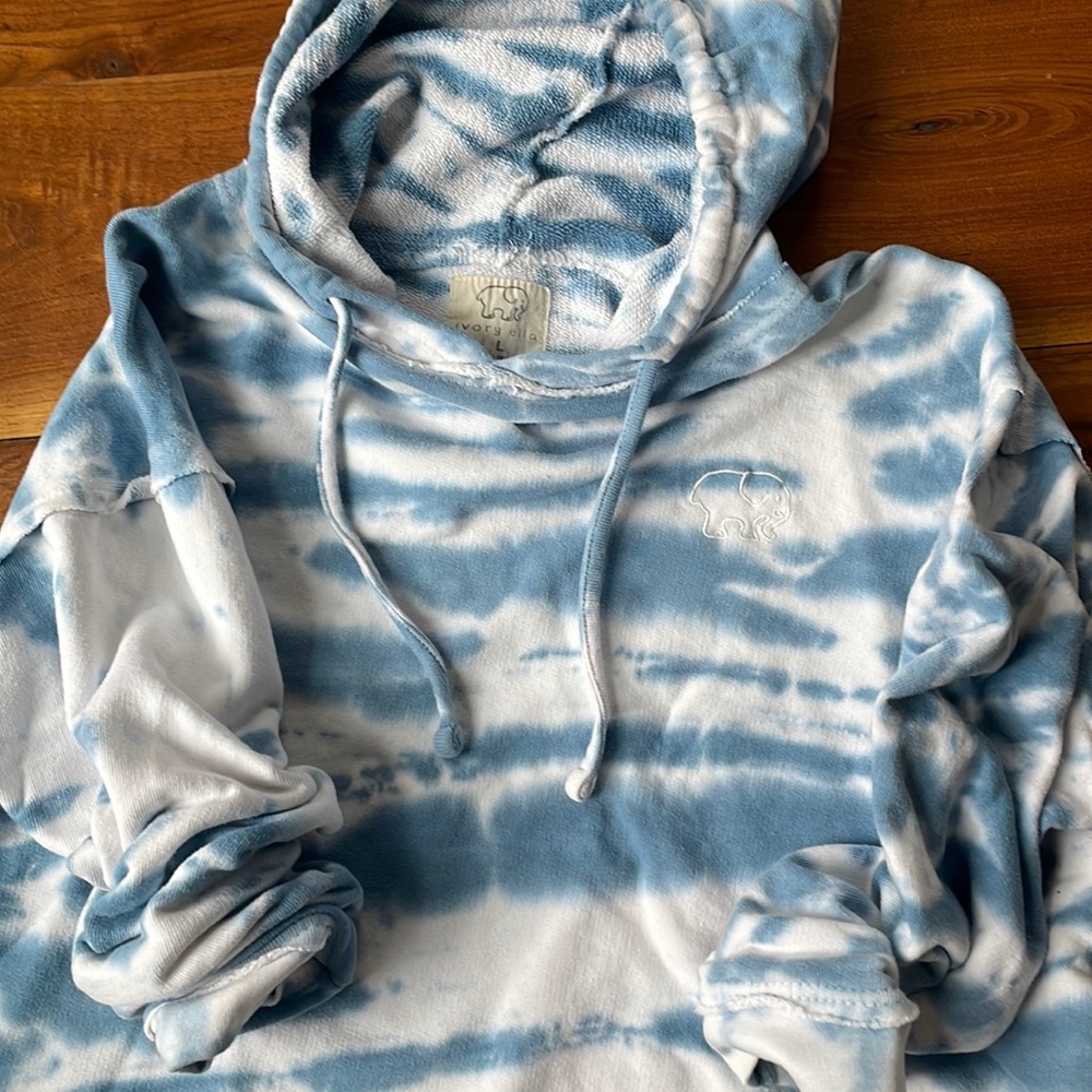 IVORY ELLA TYE DYE CROP HOODIE
